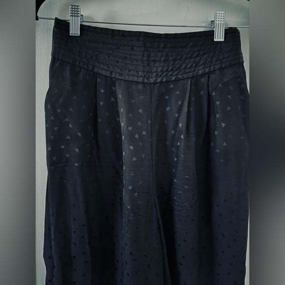 Rebecca Taylor Silk Jacquard Tie Waist Pants - Picture 3 of 7